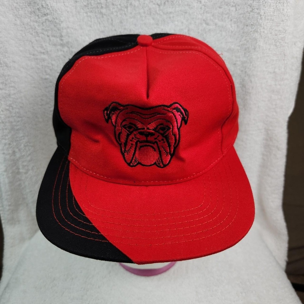 Vintage Red Dog Beer Hat Cap Strapback Black Red Embroidered Bulldog Kati Mens